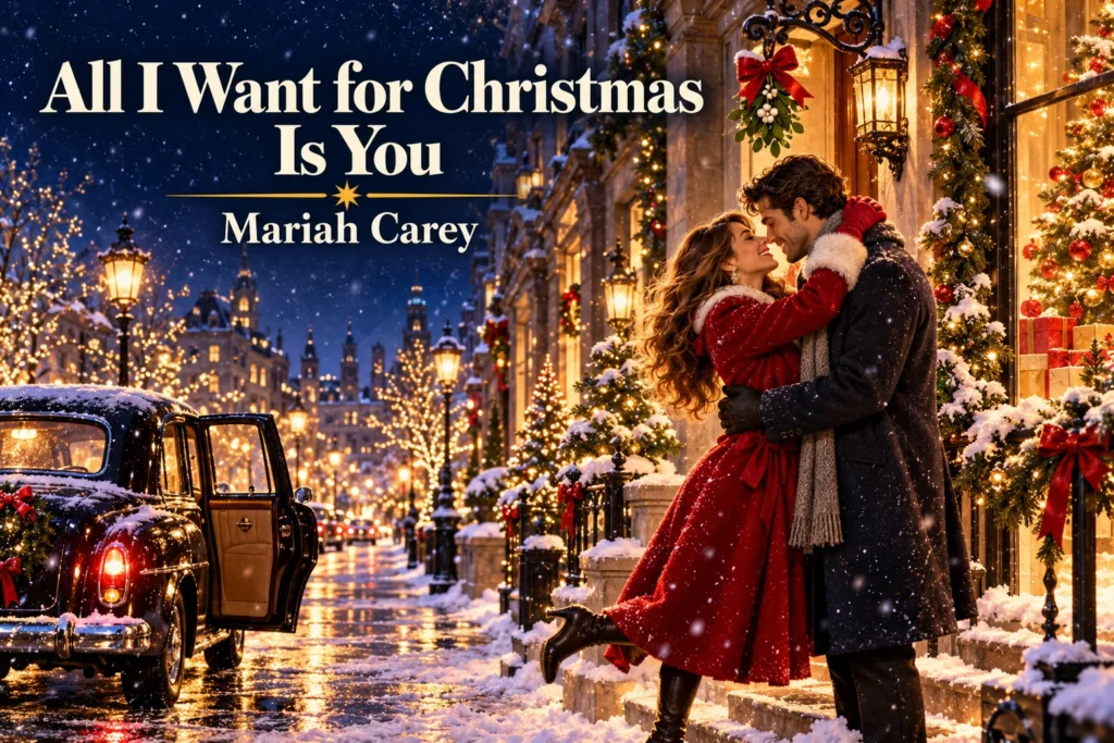 All I Want for Christmas Is You by Mariah Carey – couple reunites beneath mistletoe.