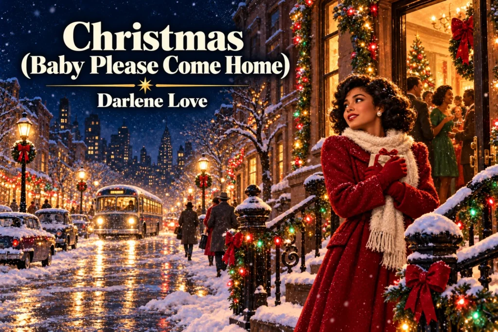 Christmas (Baby Please Come Home) by Darlene Love – woman awaits someone on a snowy street.
