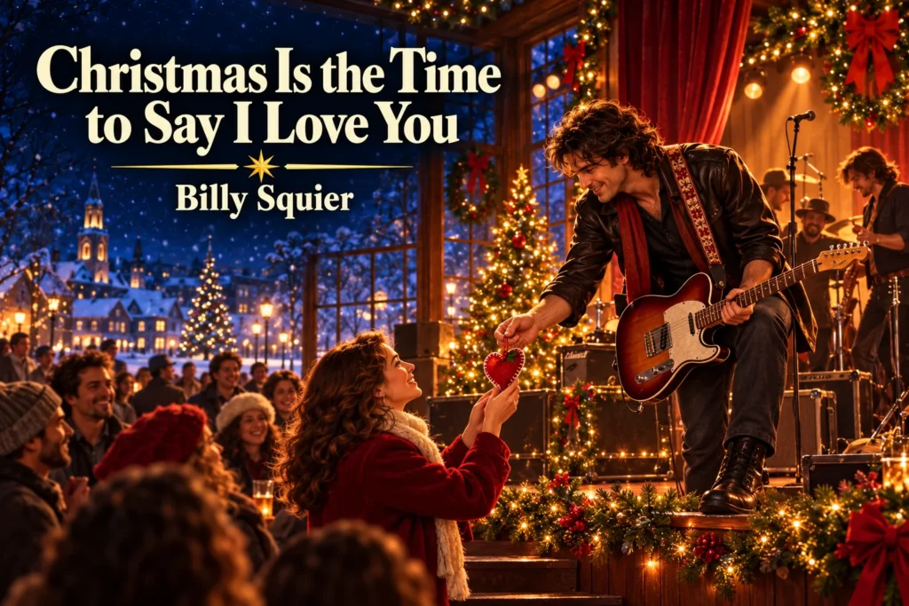Christmas Is the Time to Say I Love You – guitarist offers a handmade heart.