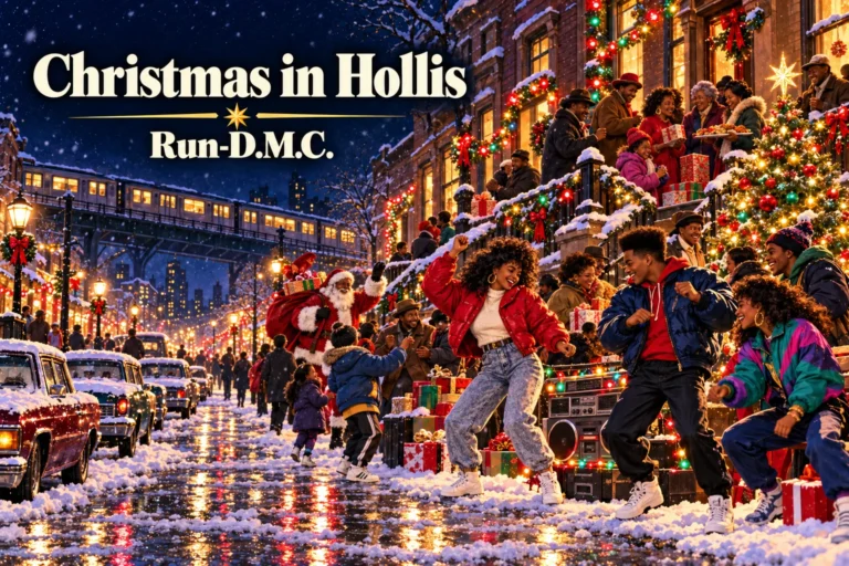 Christmas in Hollis by Run-D.M.C. – neighbors dance at a snowy holiday block party.