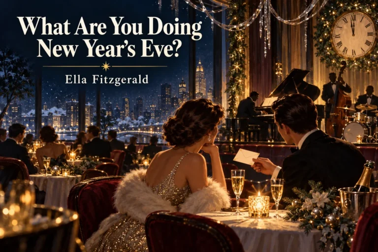 What Are You Doing New Year’s Eve? – romantic invitation shared in an elegant jazz lounge.
