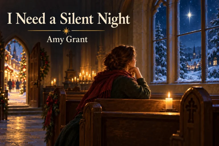 I Need a Silent Night – weary woman finds peace inside a candlelit chapel.