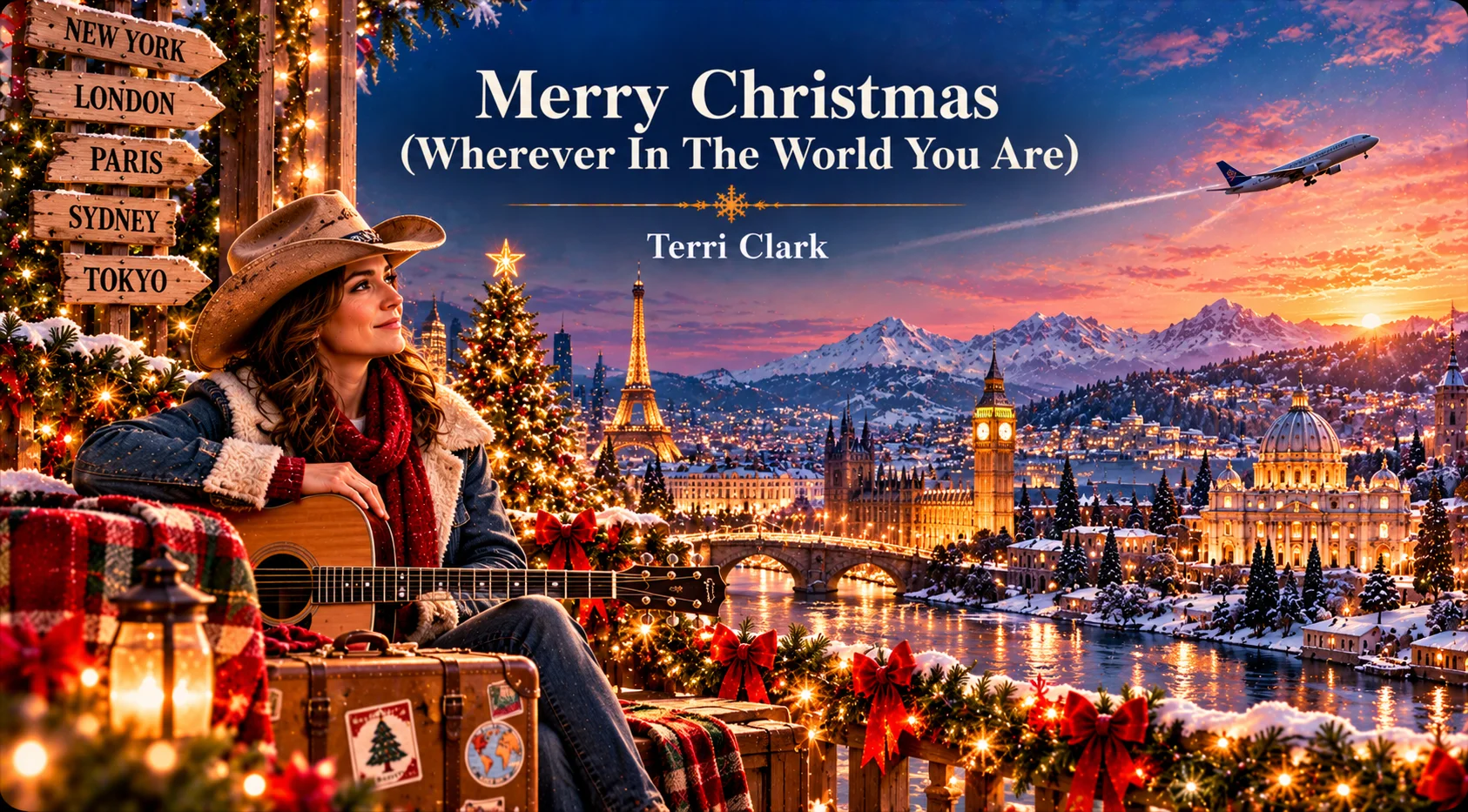 Merry Christmas Wherever In The World You Are – festive traveler celebrates Christmas across the world.