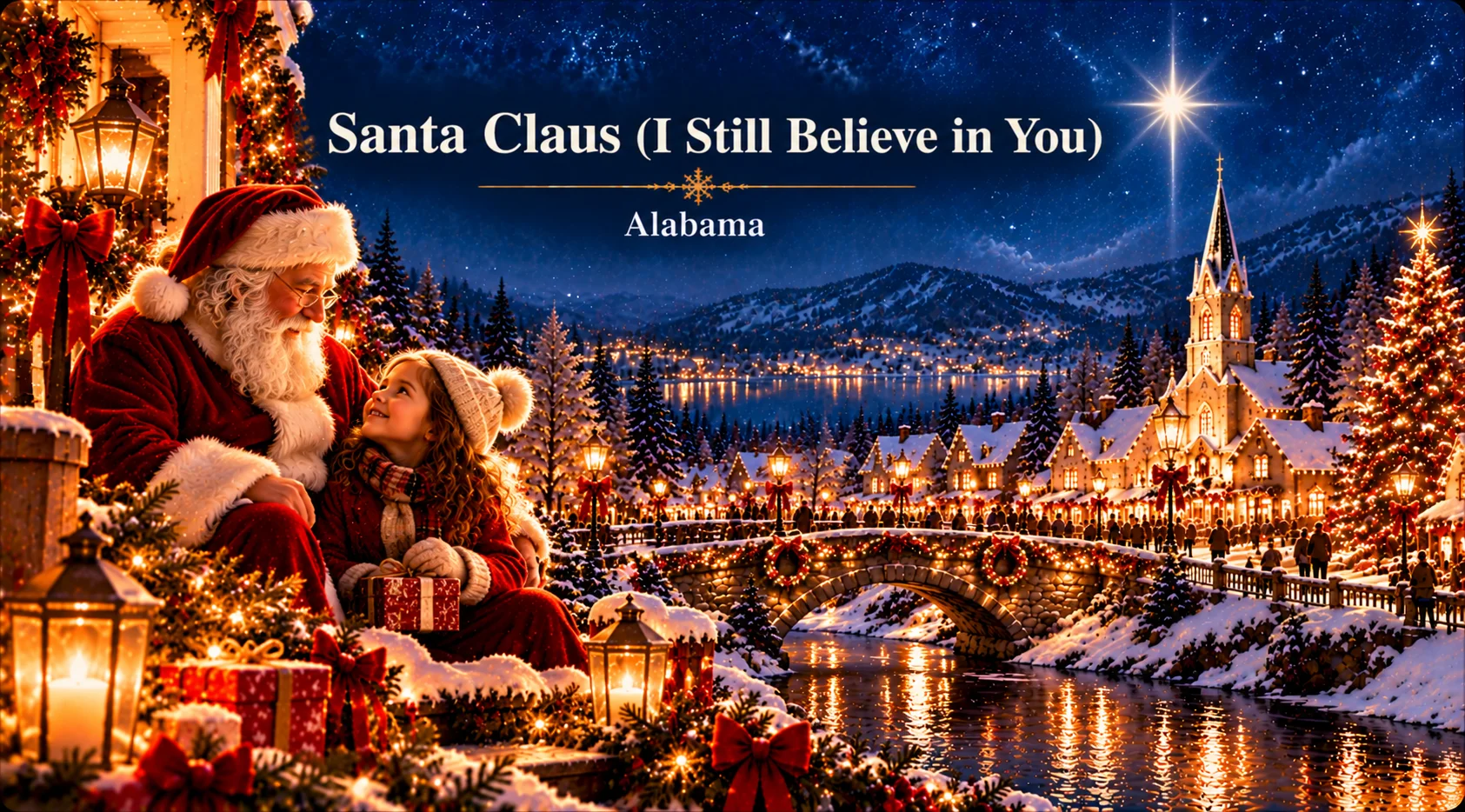 Santa Claus (I Still Believe in You) – Santa shares a gift with a joyful child.
